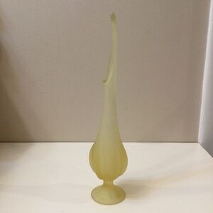 Viking Glass Swung Vase 12.5 “ Frosted Yellow Amber Rare Vintage MCM
